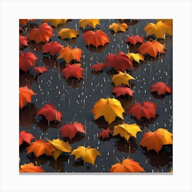 Autumn Leaves In The Rain Canvas Print