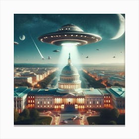 Ufo Over Washington 4 Canvas Print