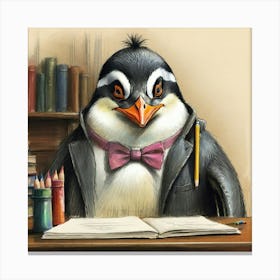 Penguin Teacher Canvas Print