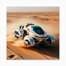 Futuristic Car In The Desert Canvas Print