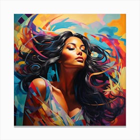 Woman With Long Hair Canvas Print