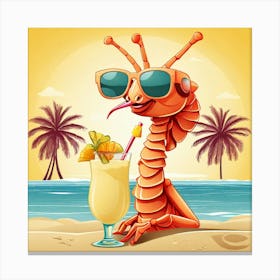 Lizard On The Beach Canvas Print