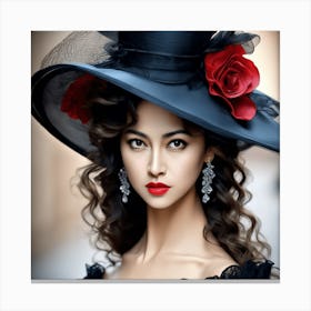 Woman In A Hat Canvas Print