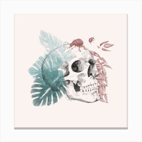 Skull And Life Square Canvas Print