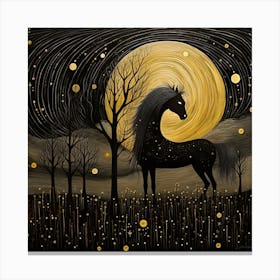 Horse In The Night Canvas Print