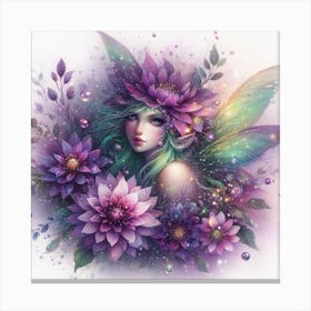 Fairy With Flowers Canvas Print