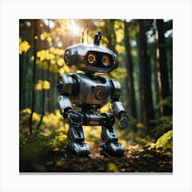 Robot In The Forest 1 Canvas Print