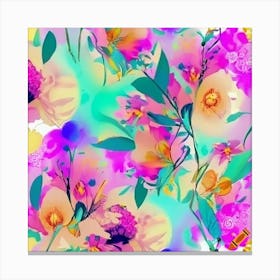  Deamy Floral Pattern Canvas Print