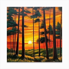 Sunset In The Woods 6 Canvas Print