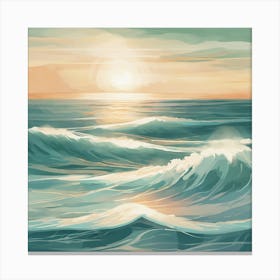 Waves On The Horizon Art Print 2 Canvas Print