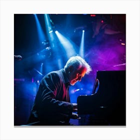 Grey Haired Pianist Deep Lines Etched Into His Face Due To Years Of Expression Lost In His Perform 1 Canvas Print