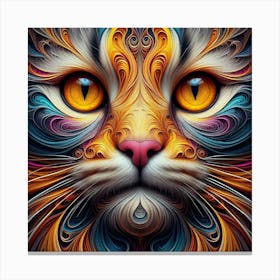 Abstract Cat Painting Canvas Print