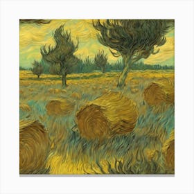 Field Of Hay Canvas Print