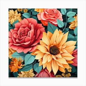 Floral Wallpaper 3 Canvas Print