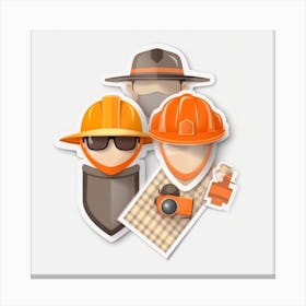 Group Of Construction Workers Canvas Print