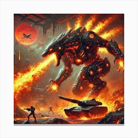 A Sci Fi Themed Scene Showcasing The Fire Wolf Unl Canvas Print