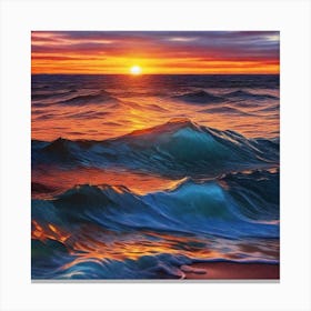 Sunset Over The Ocean 22 Canvas Print