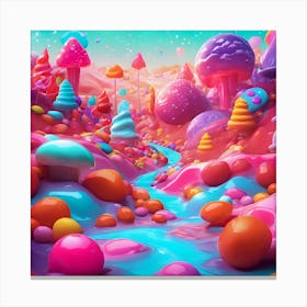 Psychedelic Candy Landscape Canvas Print