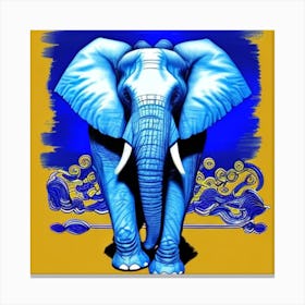 Blue Elephant 5 Canvas Print