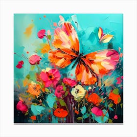 Butterflies And Flowers Canvas Print