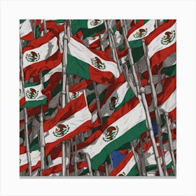 Flags Of Mexico 4 Canvas Print