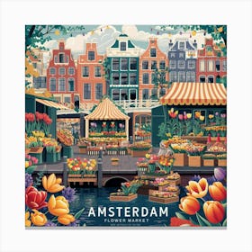 Amsterdam Flower Market Canvas Print