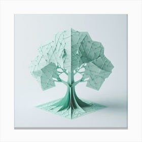 Minimalist origami tree 3 Canvas Print