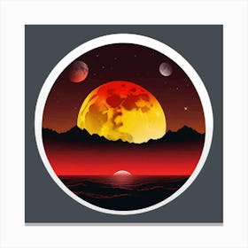 Moon And Planets Canvas Print