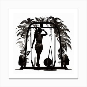 Silhouette Of A Woman At The Gym 3 Canvas Print