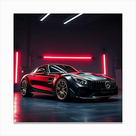 Tuned Mercedes in Neon Light Canvas Print