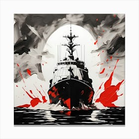 Minimalist Warship Wall Art Abstract Navy Battleship Print Leinwandbild