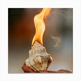 Sea Shell On Fire Canvas Print