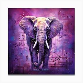 Music Notes Elephant 1 Canvas Print