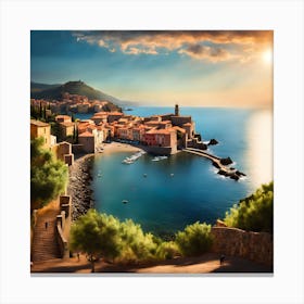 Sunset On The Coast Canvas Print