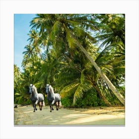 Horses On The Beach Canvas Print