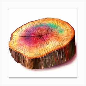 Rainbow Tree Stump Canvas Print