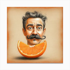 Orange Man With Mustache 3 Canvas Print