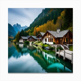 Cabins In The Mountains Canvas Print