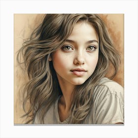 Portrait Of A Young Woman 10 Canvas Print