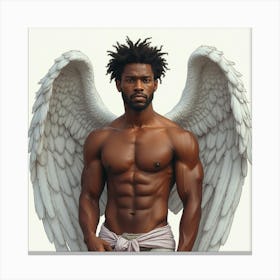 African American Male Angel Stampe su tela