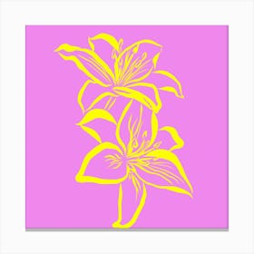 Lily Of The Valley Neon Pink Canvas Print