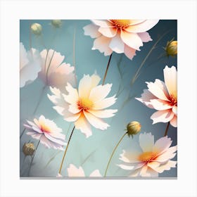 Cosmos Flowers Canvas Print