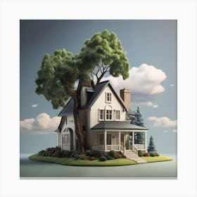 House On An Island Canvas Print