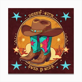 Desert Cowboy Boots Canvas Print