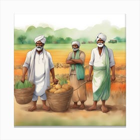 Indian Farmers Canvas Print