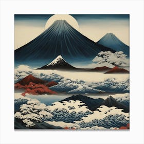 Hokusai Moutains Japan Canvas Print