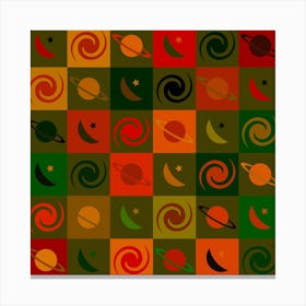 Space Pattern Multicolour 1 Canvas Print