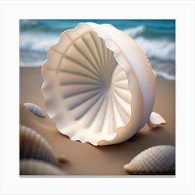 Wild Seashells On The Beach Canvas Print