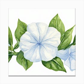 Watercolor Of Blue Flowers Canvas Print