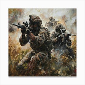 'Soldiers In Action' Canvas Print